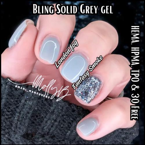 London Fog Gel Polish | Gorgeous Medium Grey | HEMA, HPMA, TPO Free uv/led | 15ml | Gel Nail