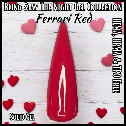 Ferrari Red Red Solid Gel | Stay The Night Collection | HEMA HPMA TPO Free uv/led | 15ml | Gel Nails