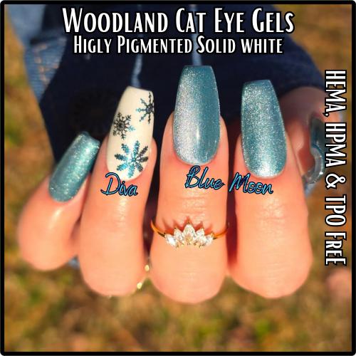 Blue Moon Shimmer Cat Eye Gel Mani | Woodland Collection | HEMA, HPMA, TPO Free | uv/led | Nail Gel