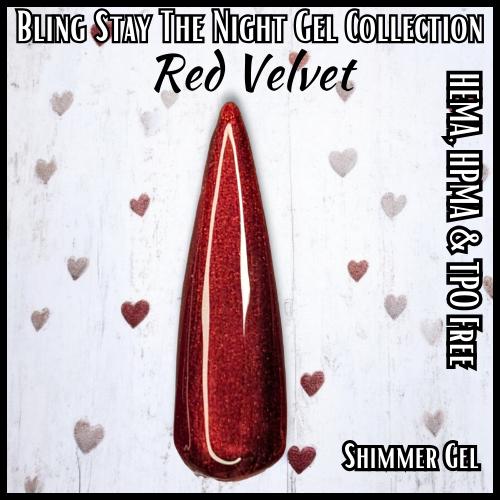 Red Velvet Shimmer Gel | Stay The Night Collection | HEMA HPMA TPO Free uv/led | 15ml | Gel Nails